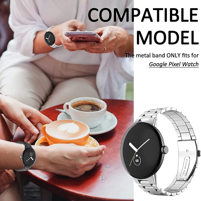 Miimall Fém Óraszíj Google Pixel Watch 1/2/3/4 41mm Kompatibilis Rozsdamentes Acél Dupla Csatos Állítható Szíj Ezüst