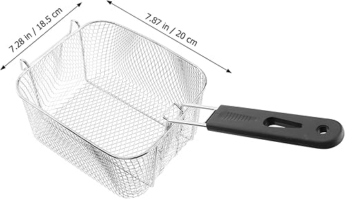 Miniatura 5 de BESTonZON Cesta mediana de acero inoxidable para freír con chispas francesas, para servir alimentos, con asa, apta para ollas de hasta 56 L