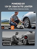 Vista 6 de AstroAI - Inflador de neumáticos - Compresor de aire portátil para neumáticos de auto - Bomba automática de 12 V CC con manómetro digital, con luz