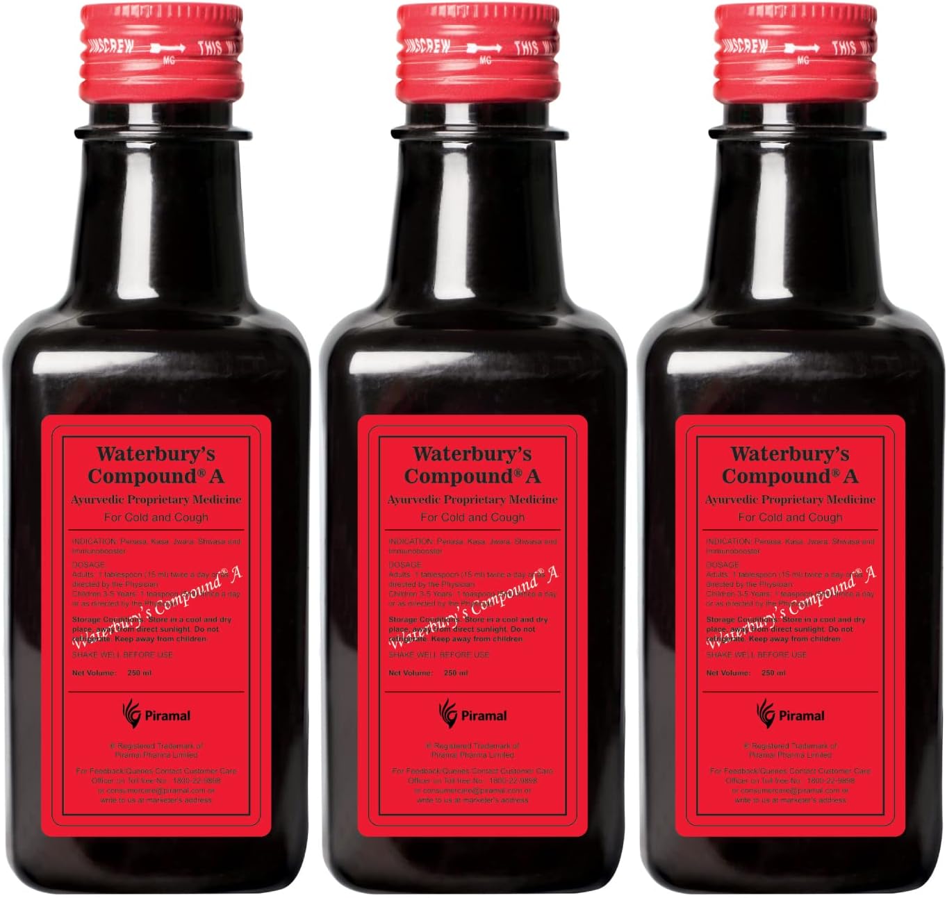 A-Provides Quick Relief from Cold & Cough| Ayurvedic Immunity Booster | 250 ml x Pack of 3