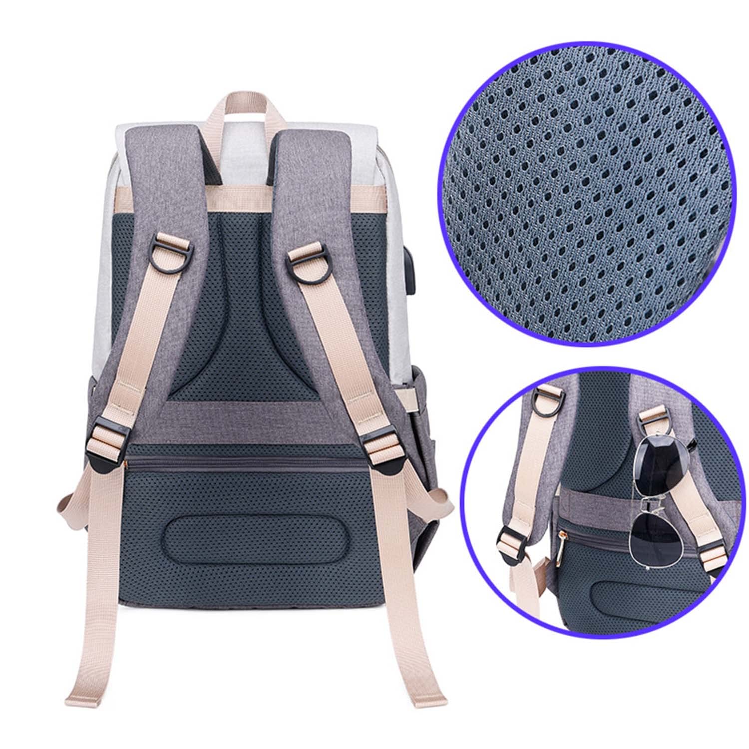 Bolsa de Pañales para Madres Mochila de Maternidad para Cochecito de Bebé Bolso Impermeable Mochila para Pañales de Lactancia Bolsas para Salir