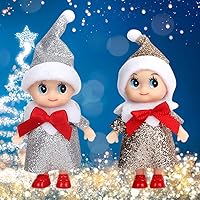 Vista 2 de BUNRUN - 4 muñecas pequeñas de elfo bebé Muñeca elfo miniatura de Navidad Juguetes de muñecas de elfos bebé Regalo de decoración de Año Nuevo