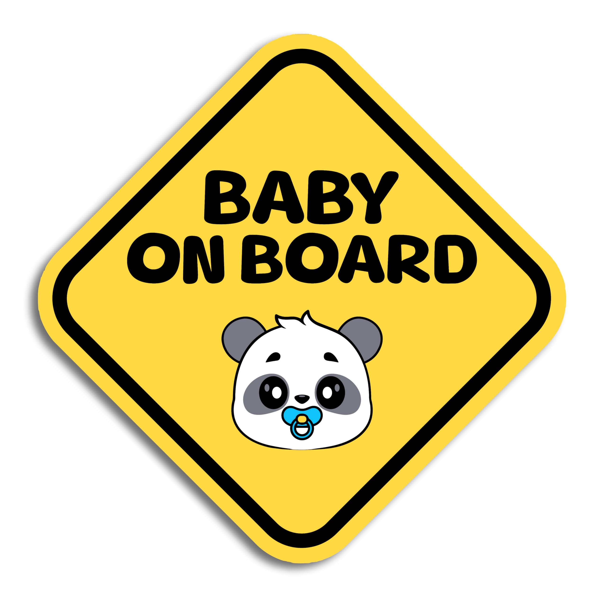 Signalisation Baby on Board panda pour veiller sur votre nouveau-né en voiture