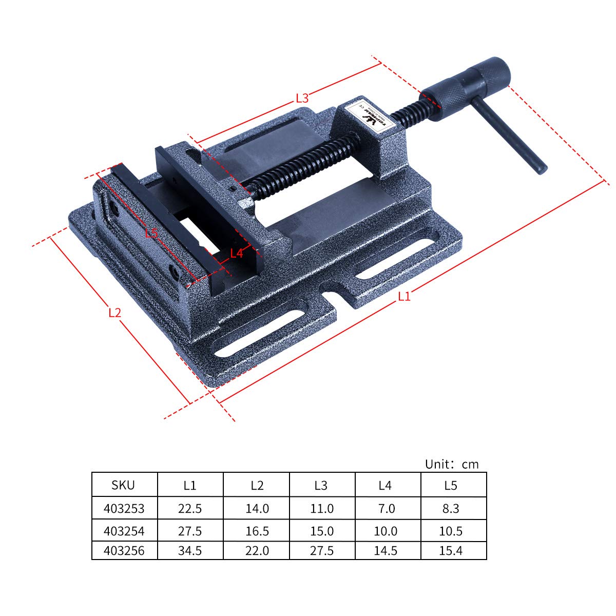 TOPWAY Tornillo de Banco de Prensa de Taladro 5" 125mm Precisión Profesional Tipo Alemán Pilar Banco Taladro Vice Abrazadera para Taller Fresadora Maquinaria 403255
