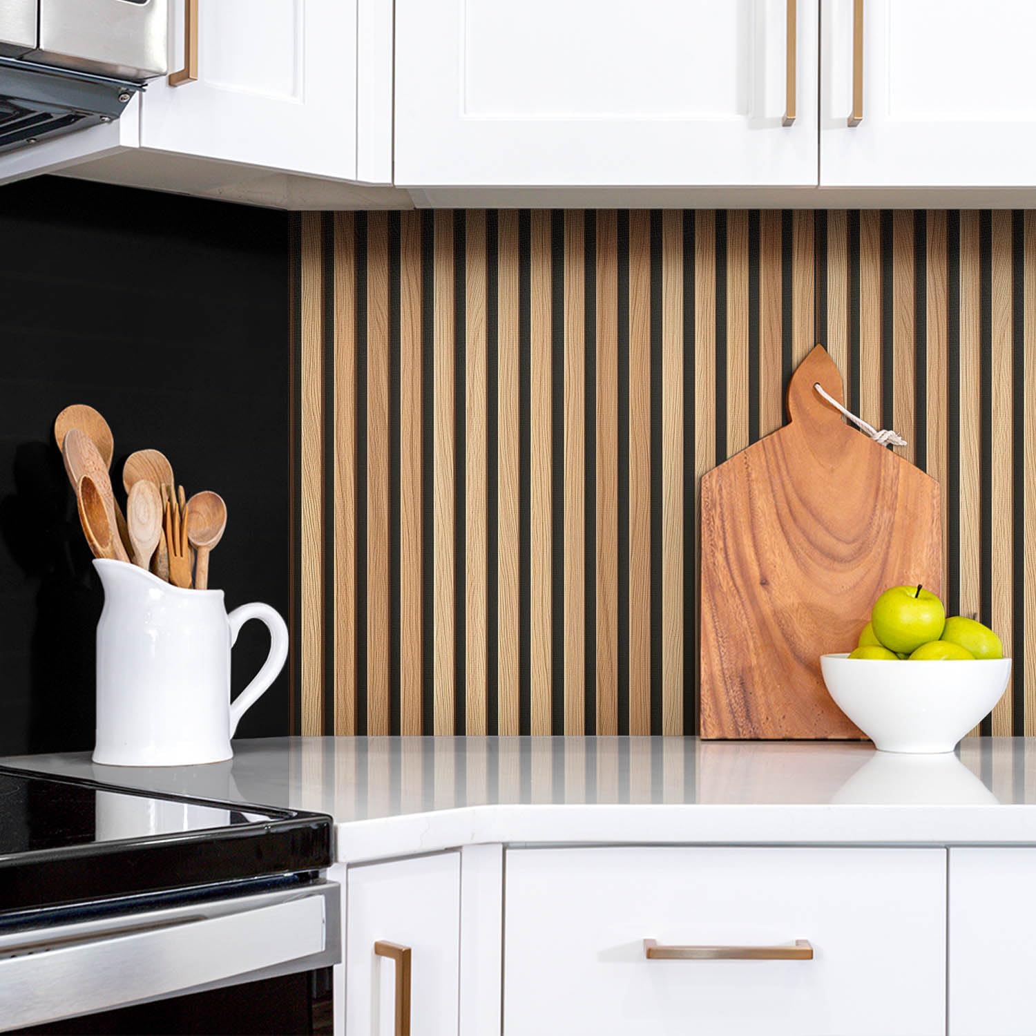 Tulup Panel de Pared para la Cocina Autoadhesivo Baño PVC 100x50cm Adhesivo Impermeable - Tableros de láminas de madera