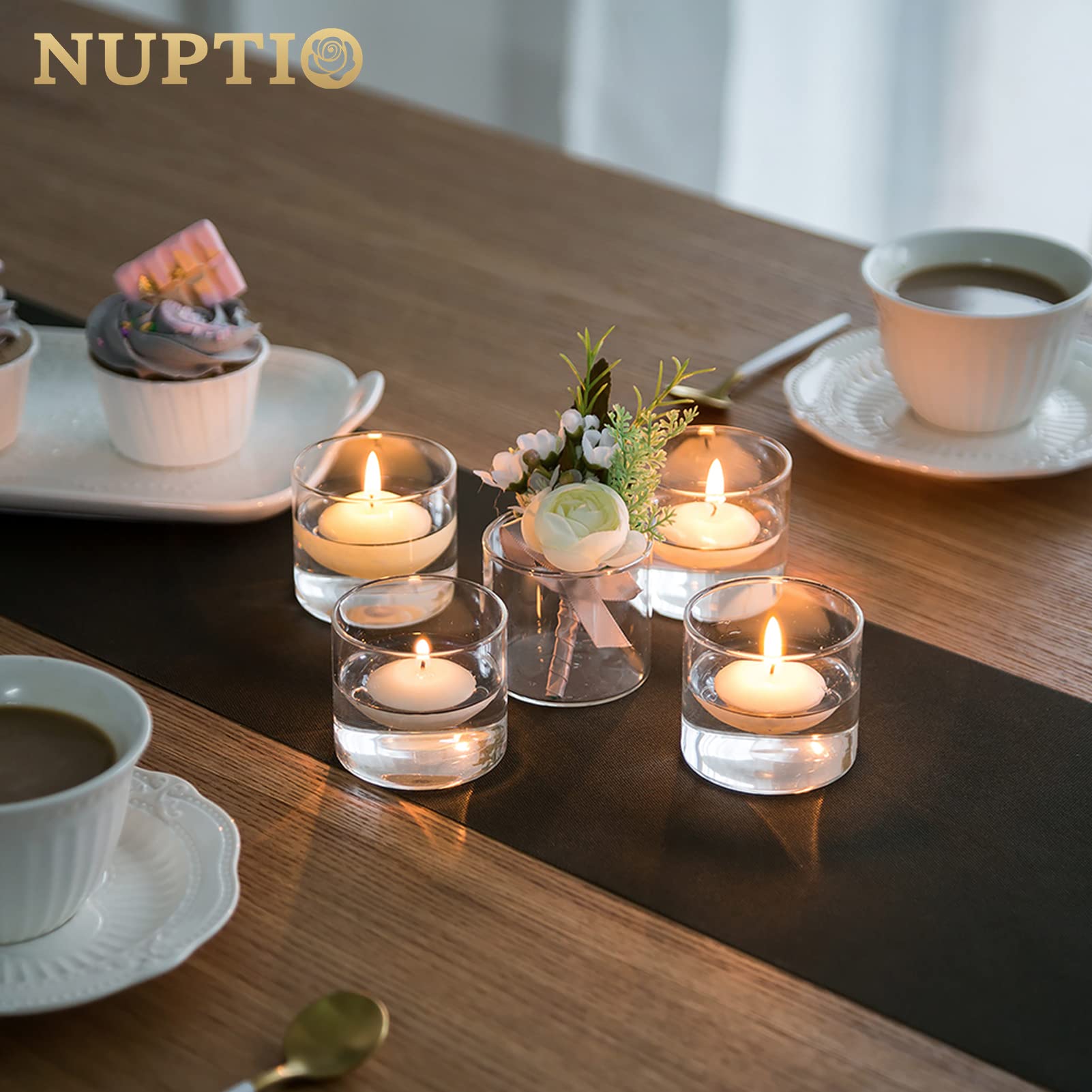 Nuptio Set Of 3 Gold Mercury Glass Candle Holders – Glass Tealight Holders For Wedding & Holiday Centerpieces - View #8