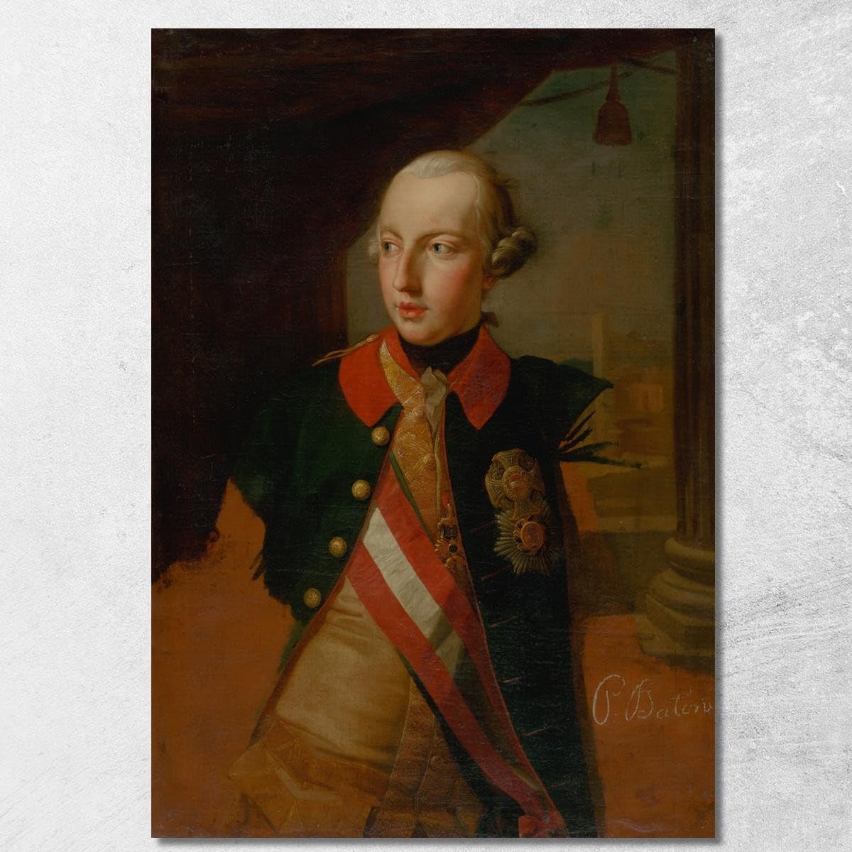 Tableau imprimé sur toile Batoni portrait impereur Giuseppe II idéal comme cadeau d'art
