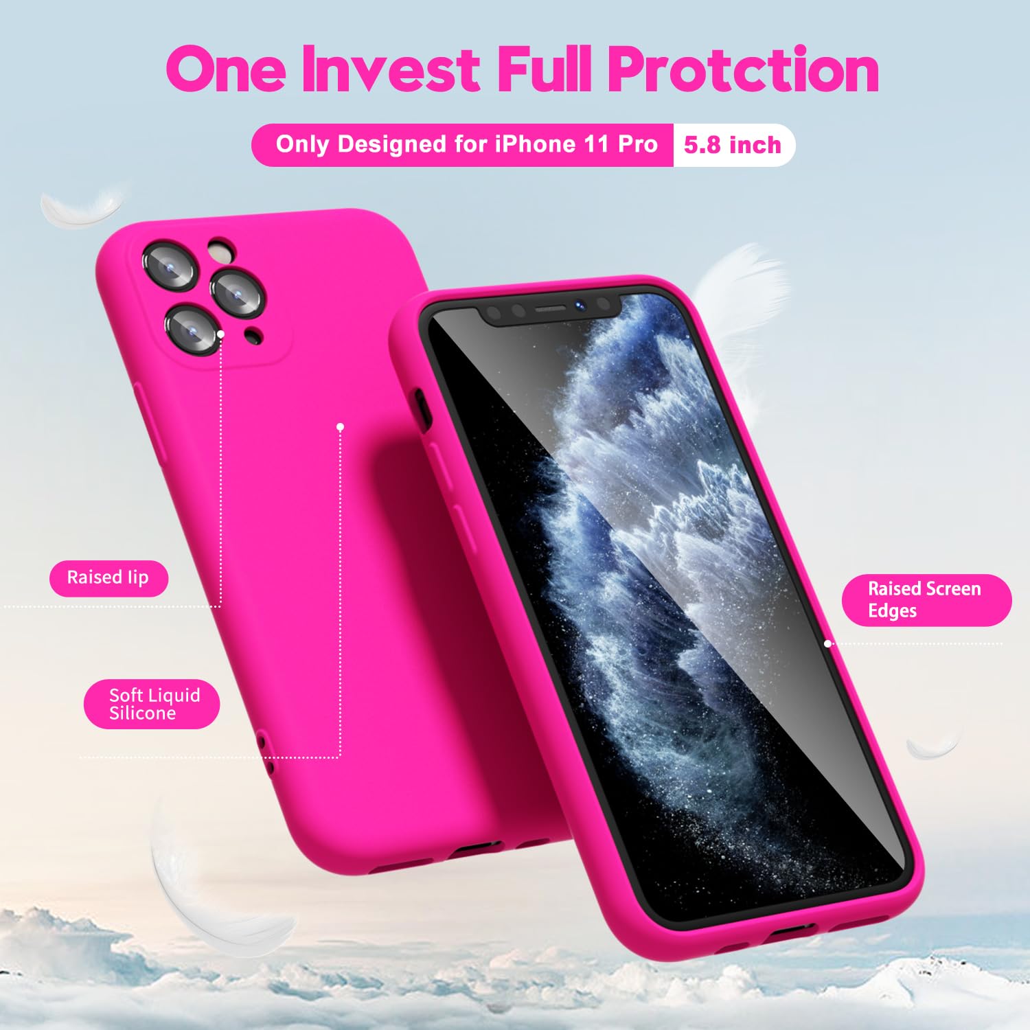 oakxco for iPhone 17 Pro Max Phone Case Liquid Silicone, Cute Thin Slim Grip Soft Rubber Gel for Women Men, Smooth Matte TPU Plain Solid Color Girly Simple Case with Camera Cover, Light Pink — view 692
