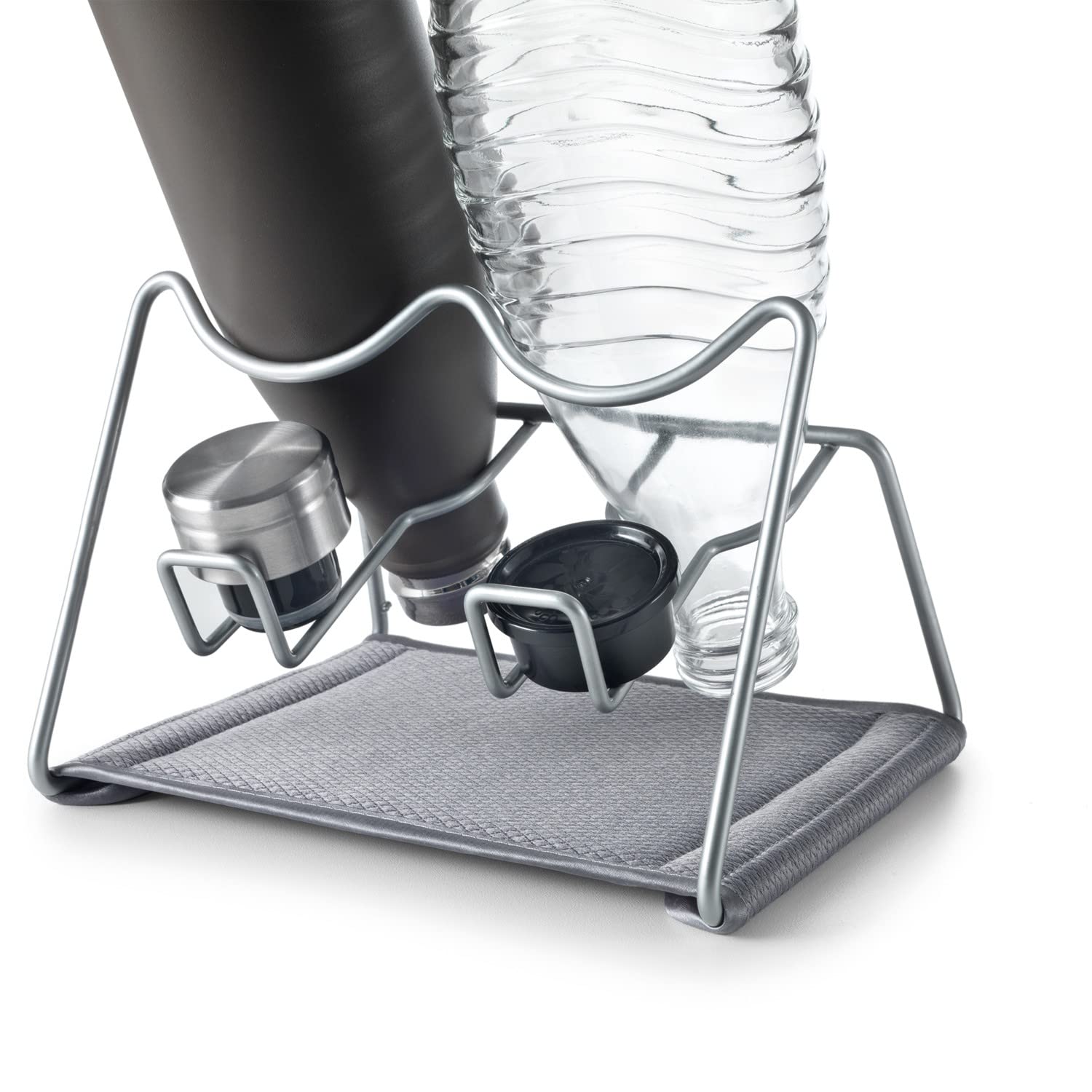 Metaltex SODATEX 2 - Çift şişe rafı. Gri renkte POLYTHERM kaplama. Boyutlar: 21x17x14 cm