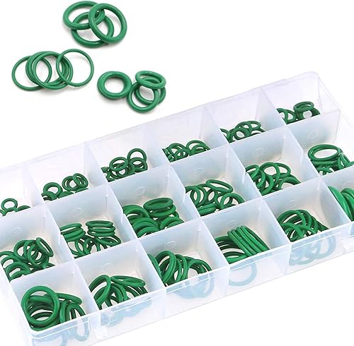 awlbed Juego surtido de 270 anillos de goma para automóviles, 18 tamaños de sellos de compresor de aire acondicionado con caja, piezas de reparación