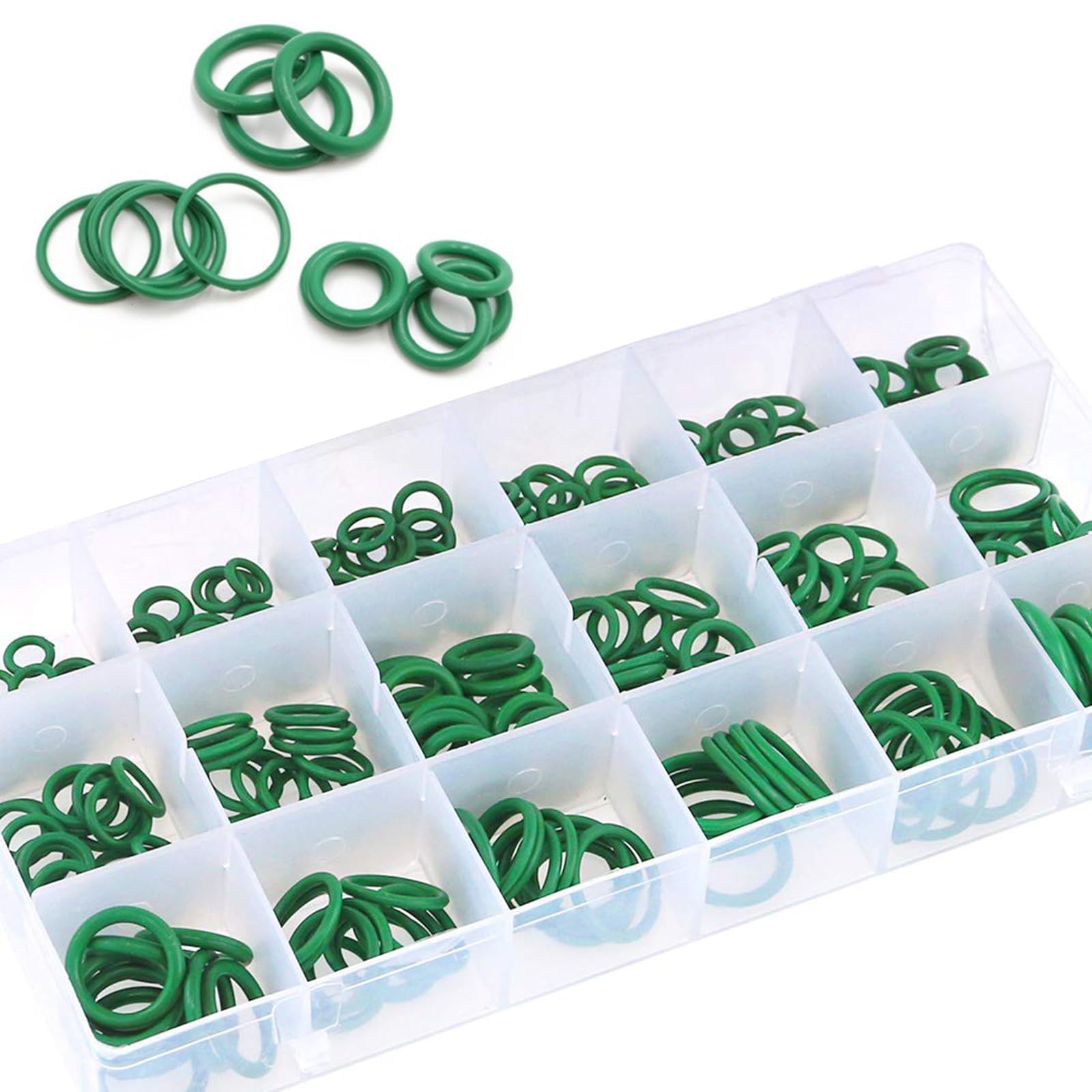 270 PCS Automobive O-Ring Rubber Ring Assortment Set, 18 Sizes of Air Conditioning Compressor Seals with Box, Oil and Heat Resistant Seal Repair Parts, Universal Accessories for Cars