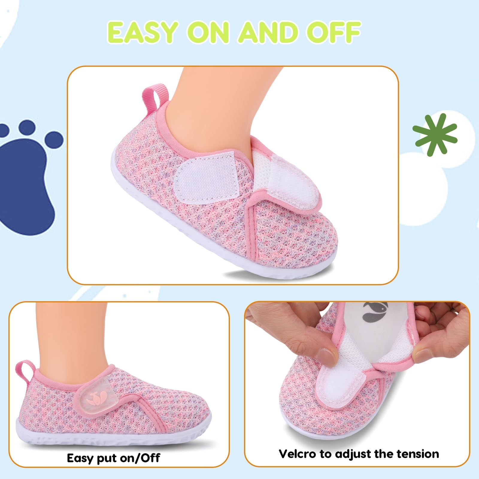 JIASUQI Baby Shoes Boys Girls Breathable First Walking Shoes Infant Soft Sneakers Crib Shoes Lightweight Slip On Shoes — view 4