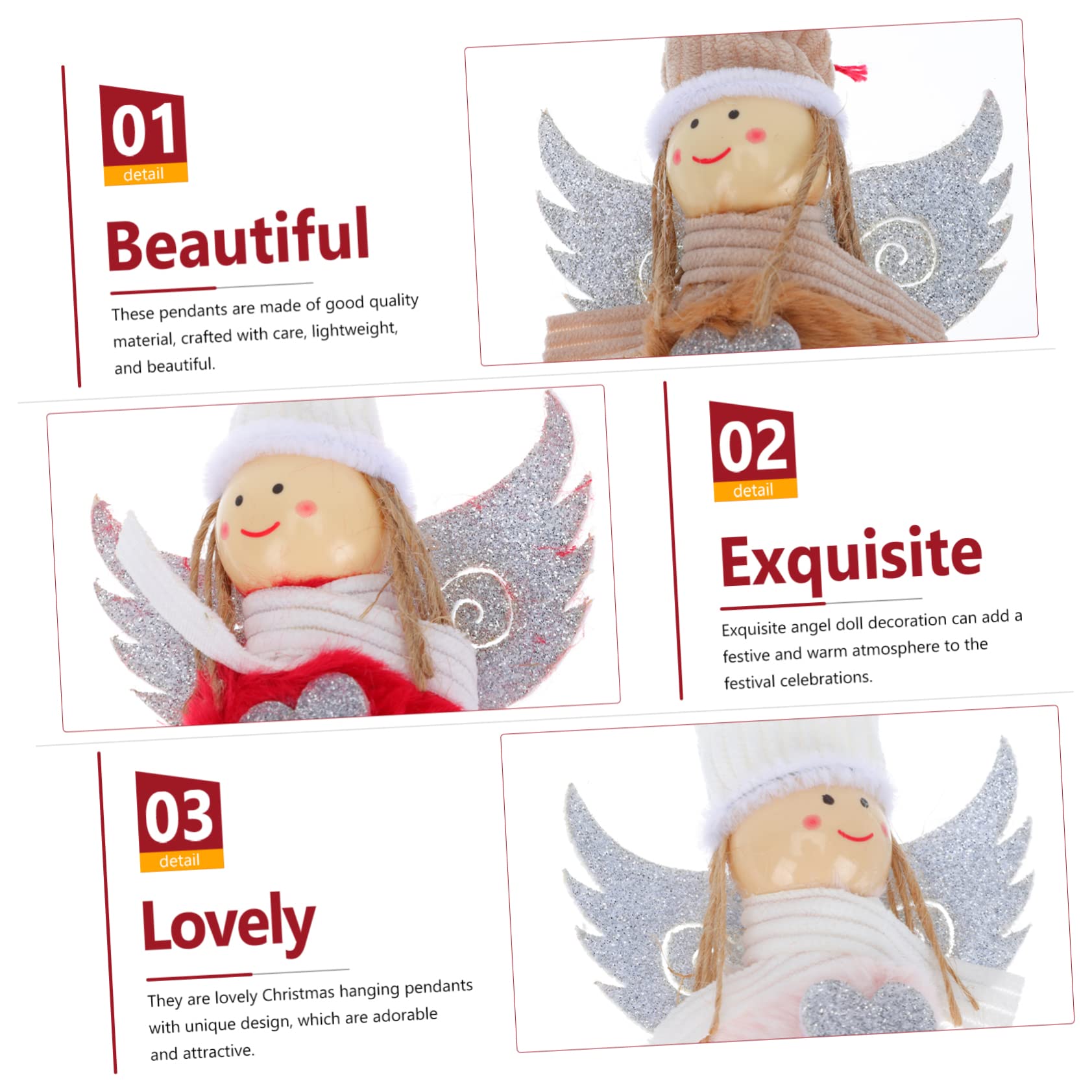 TOPBATHY 3 Juegos Colgante Ángel De Navidad Luces Led para Arbol De Navidad Decoraciones De Fiesta De Hadas Muñecos Navideños Christmas Tree Ángel Muñeca Colgantes Algodón 6 Piezas * 3