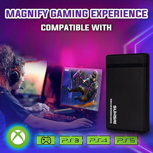 Miniatura 5 de SUHSAI Disco duro externo de 320 GB USB 3.0 Disco duro para juegos Ultra delgado y portátil HDD de 2.5 pulgadas HDD extendido de datos y