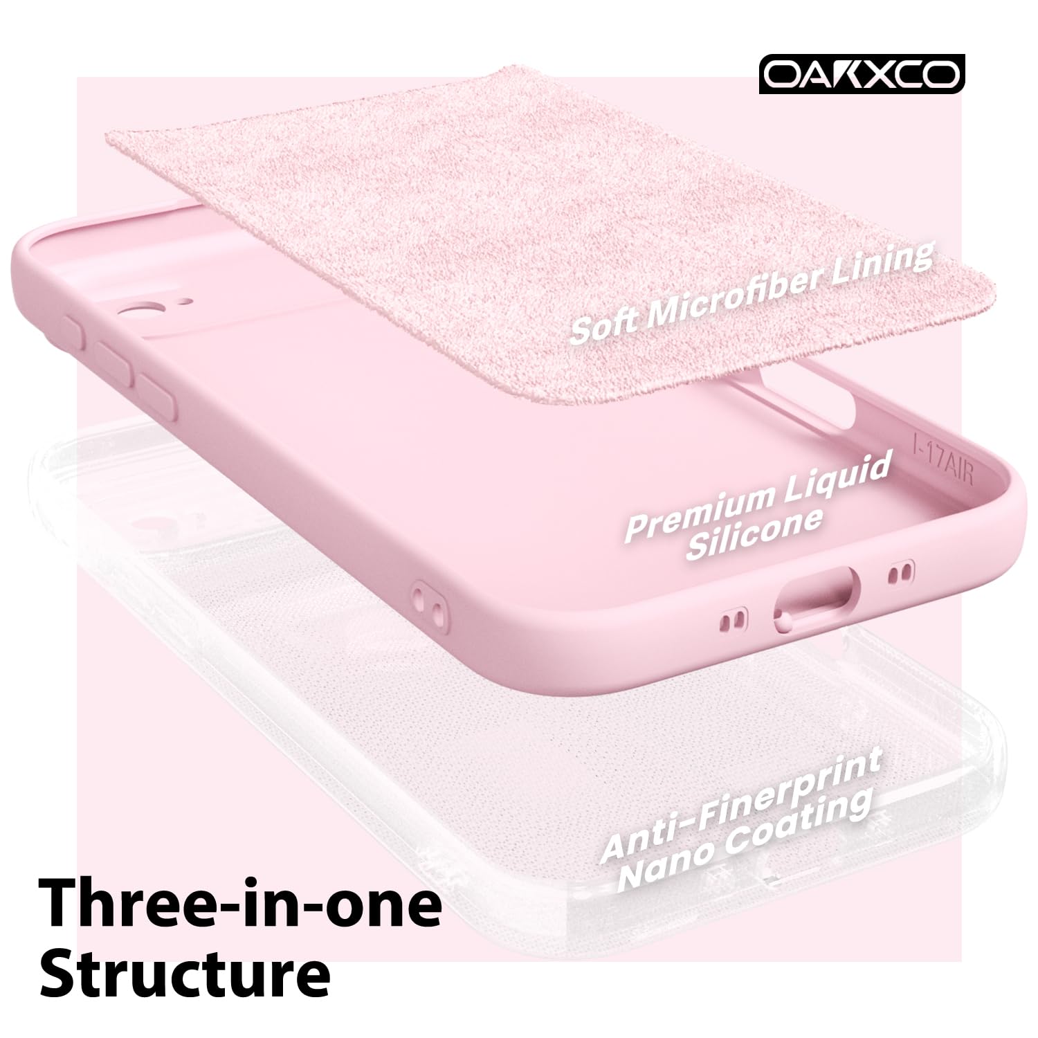 oakxco for iPhone 16 Pro Max Case Liquid Silicone, Soft Rubber Gel Elegant Aesthetic Basic Simple Cover, Cute Thin Slim TPU Matte Solid Color Plain Smooth Case for Women Girl, Light Pink — view 949