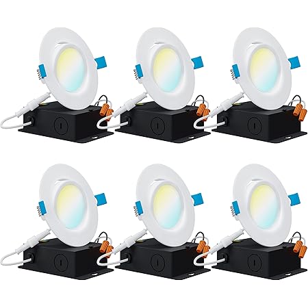 Globe Electric 91127 4 Ultra Slim Swivel Led Integrated Recessed Lighting Kit 4 Pack 9 Watts Energy Star Ic Rated Dimmable Wet Rated White Finish 4 25 Hole Size Amazon Com