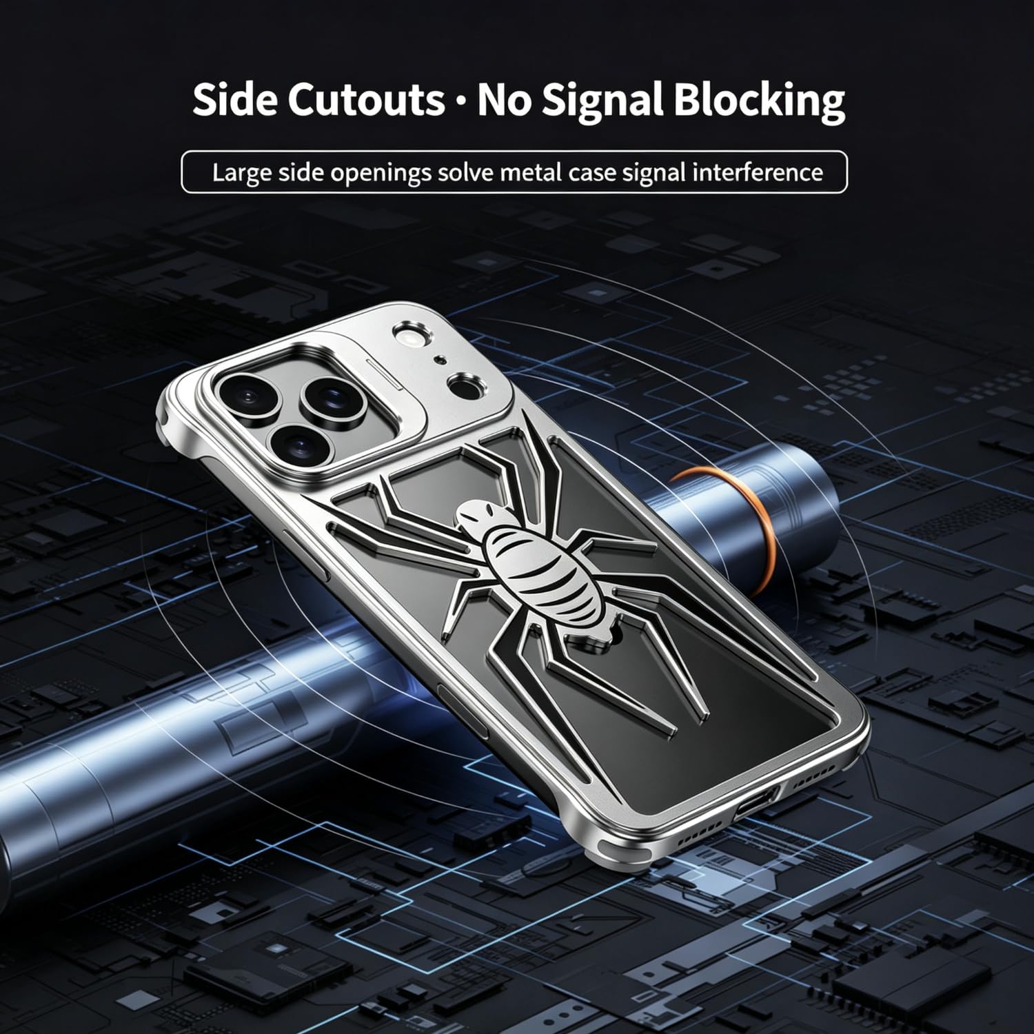 Carcasa de aluminio con soporte para iPhone 15 Pro Max