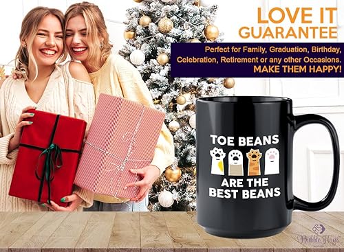 Miniatura 7 de Taza de café para amantes de los gatos, 15 onzas, color negro, los granos de los dedos son los mejores frijoles, divertido dueño de gatos, mascotas,