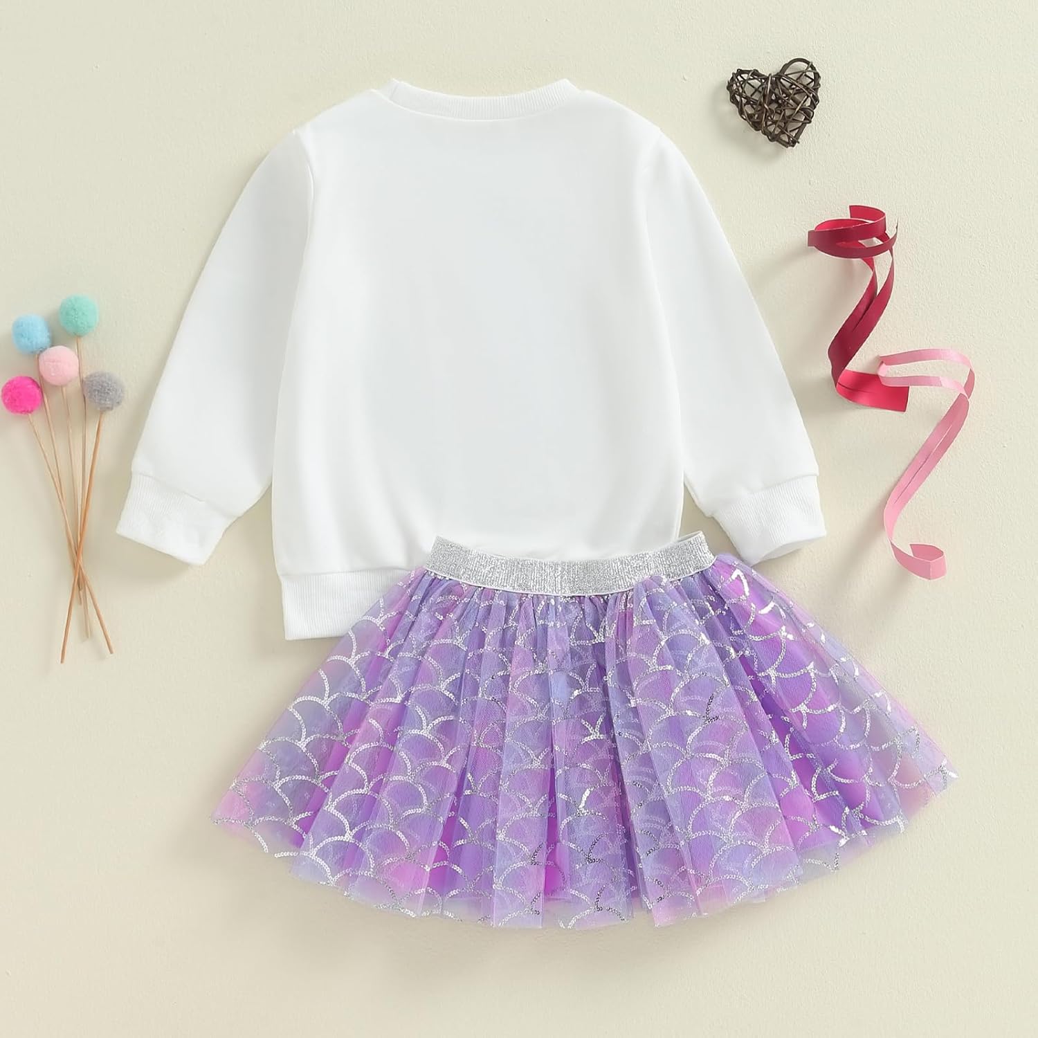 Toddler Baby Girl Birthday Outfit Letter Embroidery Long Sleeve Sweatshirt Tassel Dress Skirts Birthday Gift 12M-5T - Image 7