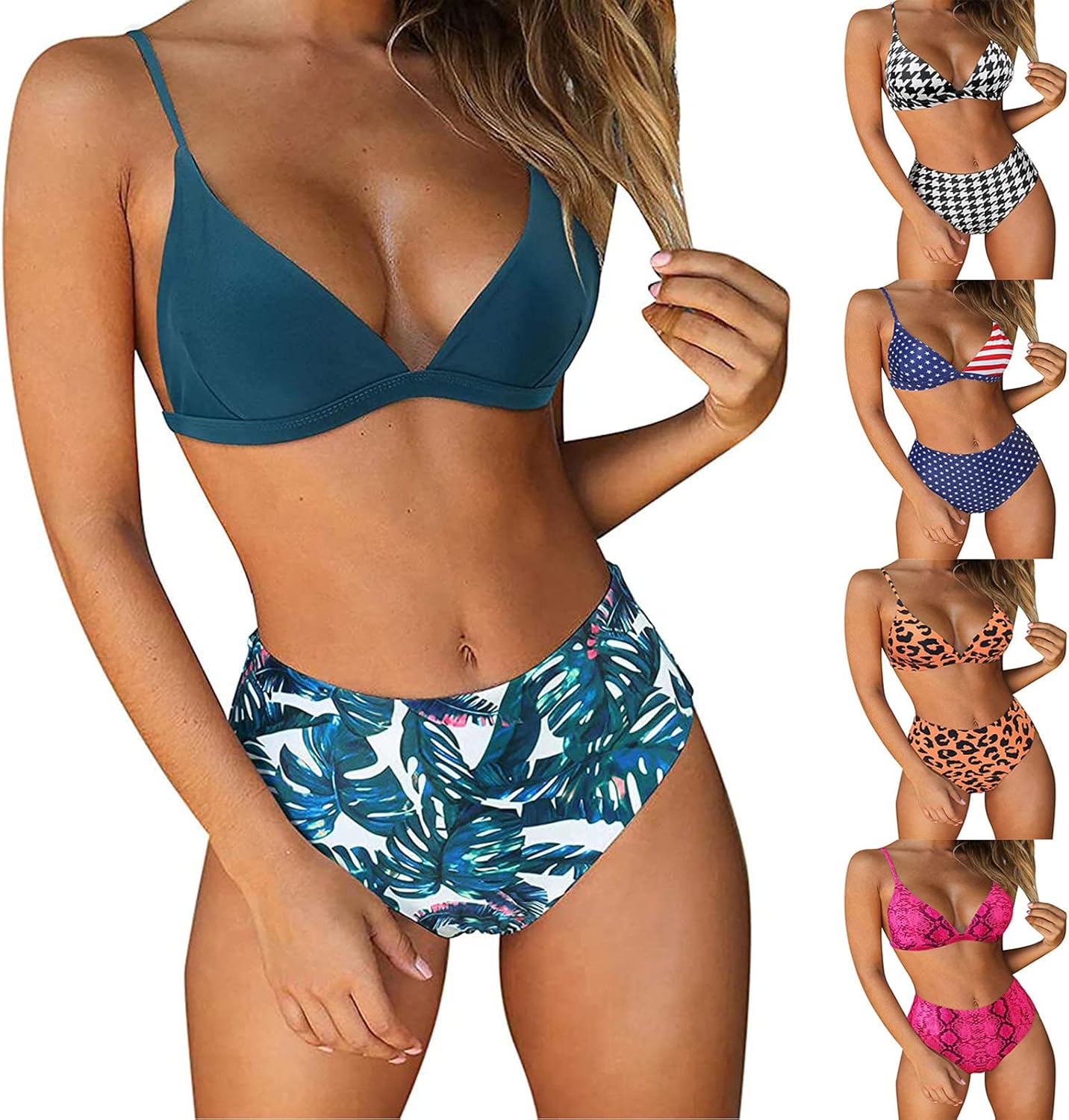 2021 Nuevo Mujer Conjuntos de Bikinis impresión Push Up Sexy Trajes de Baño de Tanga Mujer dos piezas Ropa de Playa Conjunto de Bikinis Push up Bikini Tankinis mujer Beachwear Natacion Bañador