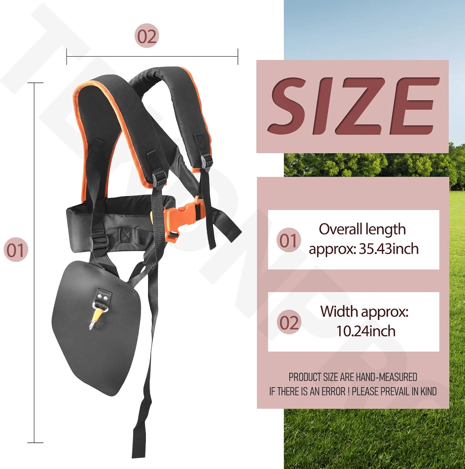 4119 710 9001 Full Harness & 0.095"/2.4 MM Round String Trimmer Line for S-tihl Brushcutter/Trimmer, Weed Eater Harness Padded Shoulders, Replace 4119-710-9001, 41197109001