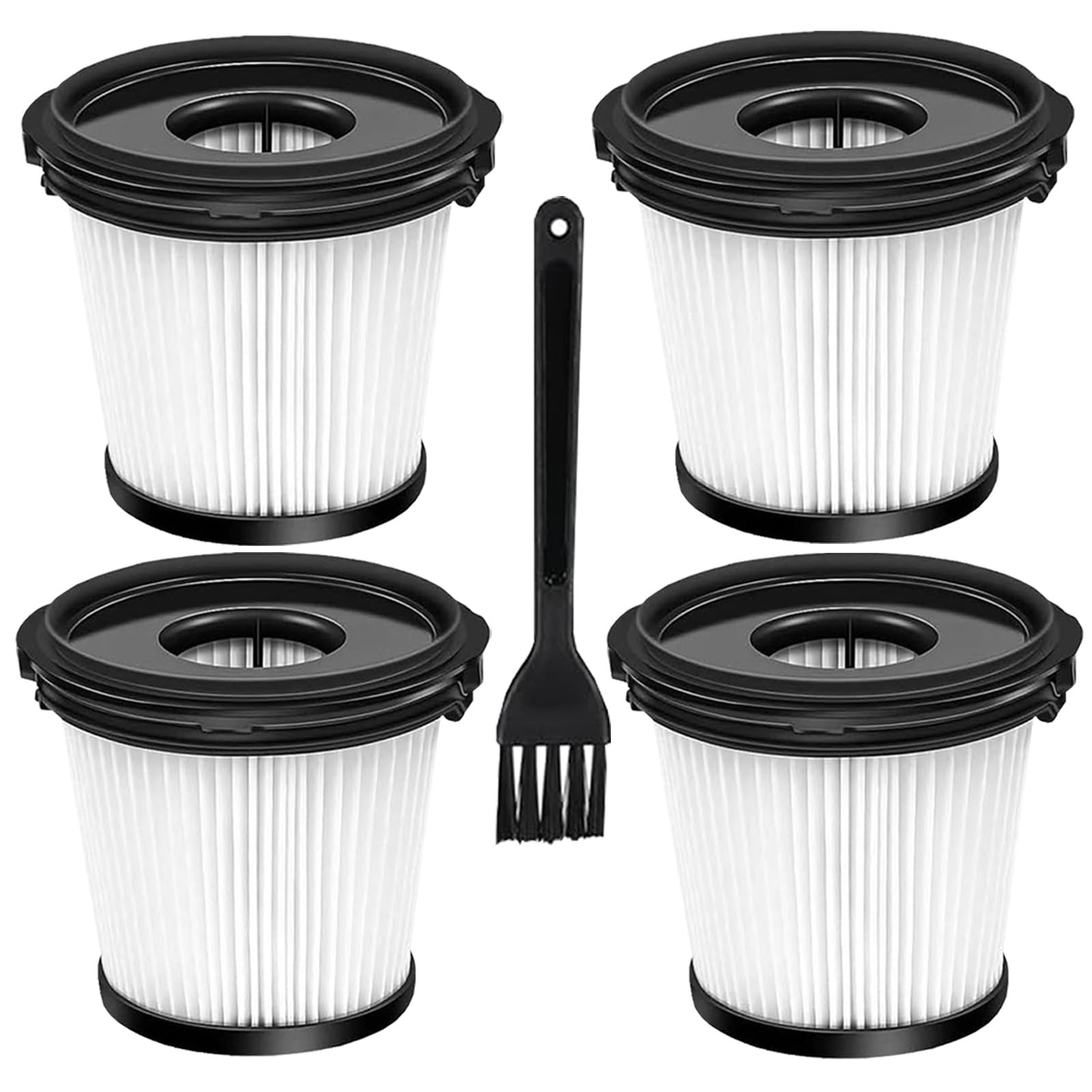 シャーク掃除機フィルターHEPA交換品＆クリーニングブラシセット - Shark CleanSense iQ+/iQ フィルター対応 PowerClean360 IW4271J/ IW4171J/ IW3241J /IW3145J /IW2241J/ IW2140J 対応 交換用 付属品 (4個セット)
