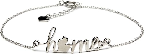 Stone Armory Pulsera Michigan Pulsera Michigan Home Joyería Michigan Regalo de Michigan, Acero inoxidable