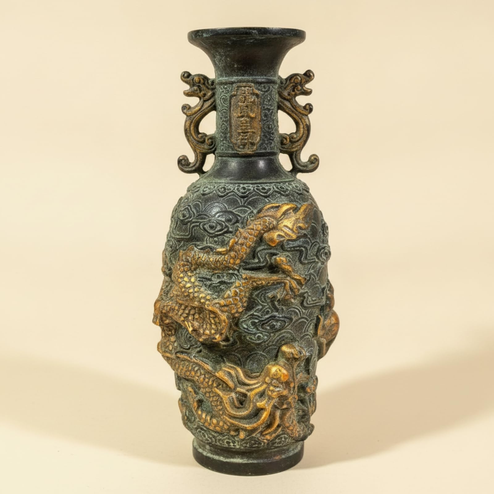 Colcolo Vaso Decorativo Vaso da Fiori Manici Centrotavola Scultura in Rame Stabile Peso 548 Texture Incisa Adatto per Consolle Mensole Studio