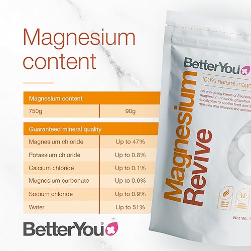 Miniatura 2 de BetterYou Magnesium Revive Bath Flakes - Sales de baño con magnesio - Pomelo energizante y eucalipto - Calmante muscular y salud de la piel - 1.6