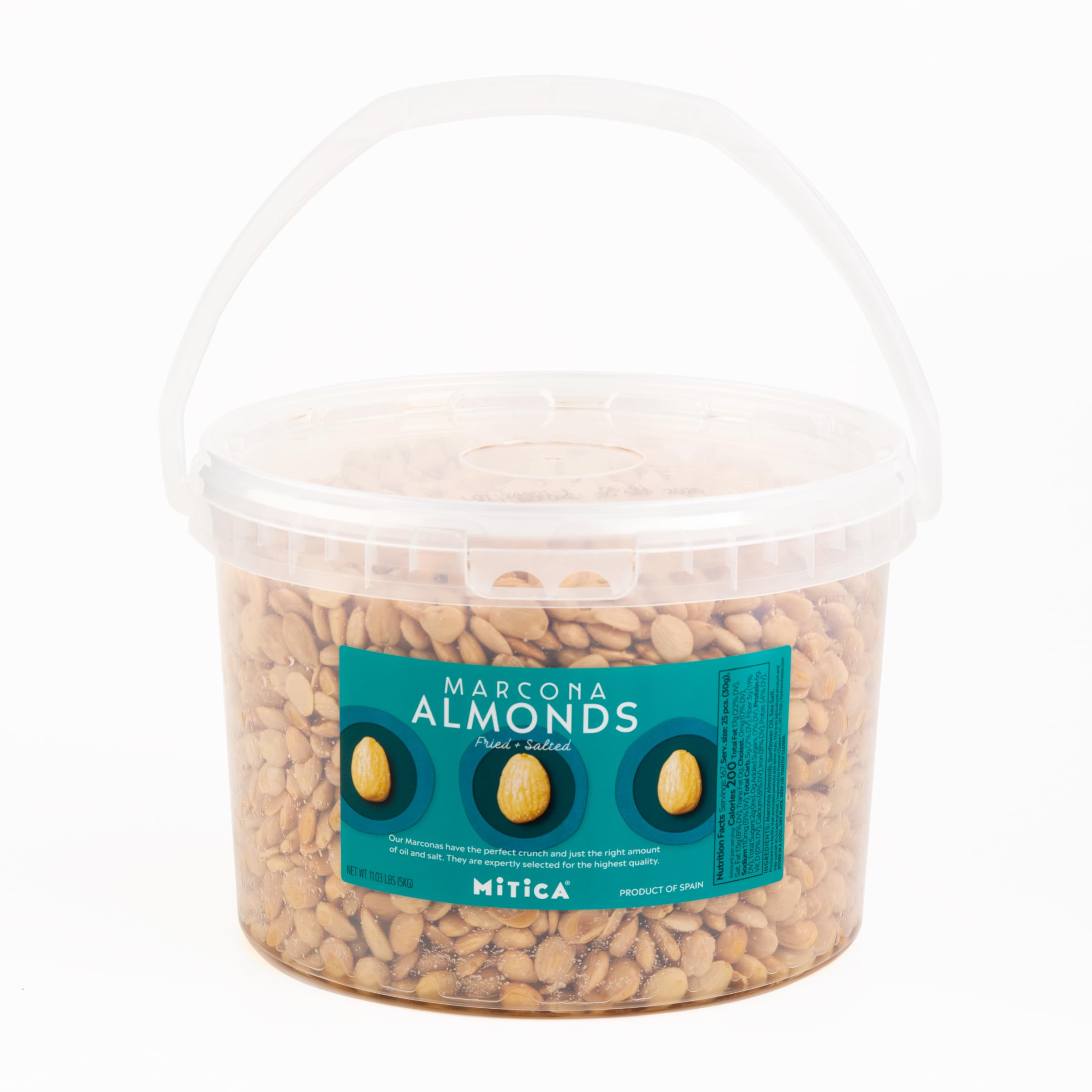 Fried Spanish Marcona Almonds - 11 Lb Case: Premium, Olive Oil Fried & Salted Nuts for Gourmet Snacks & Dishes, Perfect for Chefs & Culinary