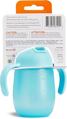 Miniatura 9 de Munchkin Simple Clean Trainer - Vaso para beber con asas, más de 6 meses, 7 onzas, azulverde