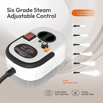 Steam Cleaner, High Pressure Steamer for Cleaning, 1200ml Water Tank
