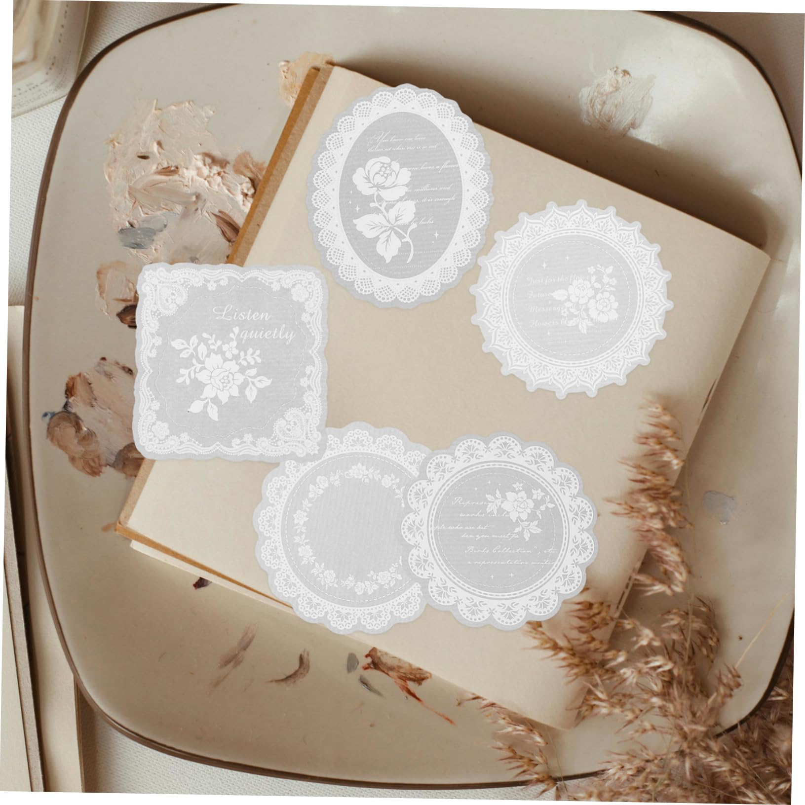Gadpiparty 3 Set Adesivi in Carta Decorativa Per Scrapbook Adesivi Per Progetti Creativi Decorazioni Eleganti 100 Pezzi * 3