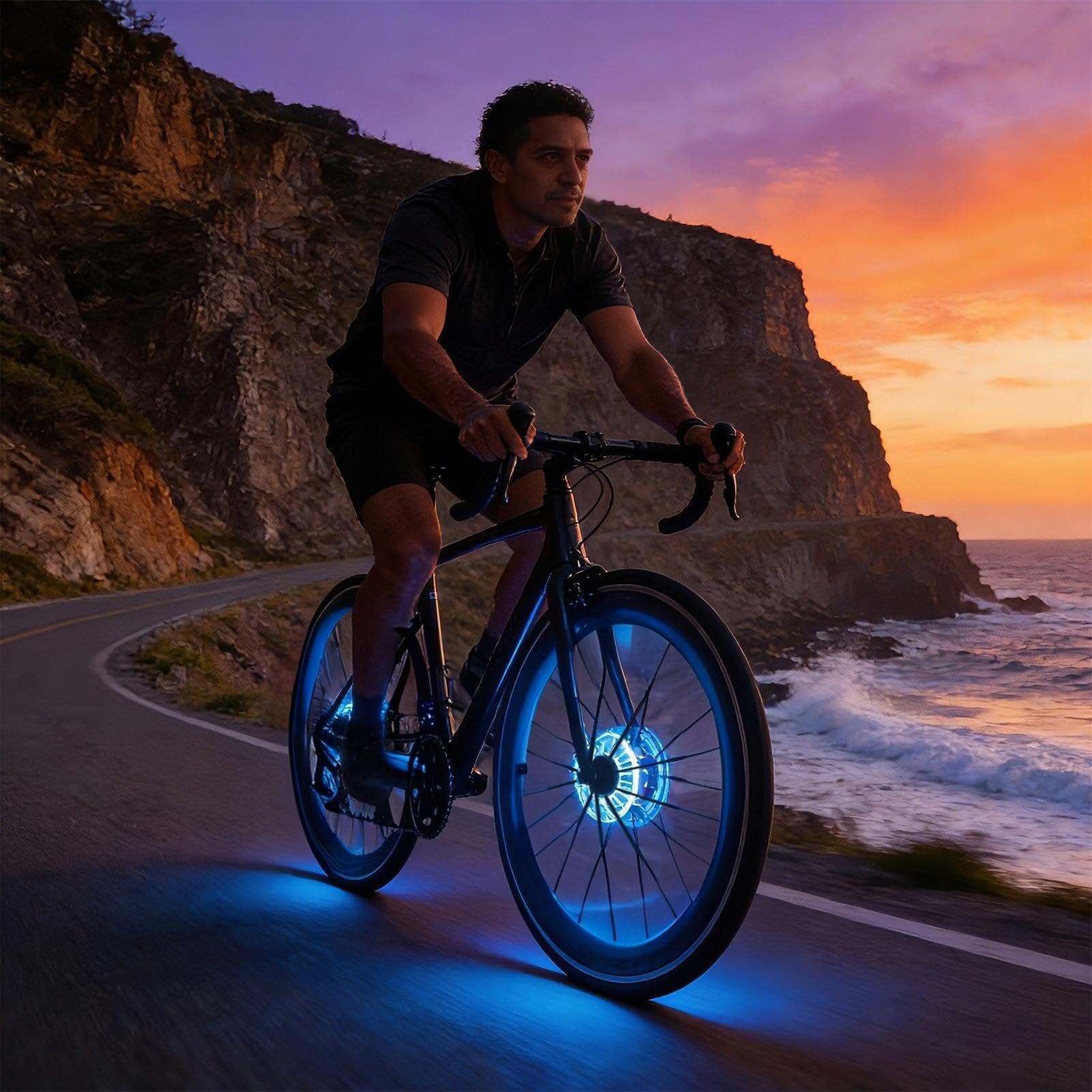 a Raggi per Bici Intelligenti - Sensore di Movimento attivato,Luce del mozzo della Ruota della Bicicletta Notturna per Bambini, Adolescenti, Adulti, Uomini, Donne, Figli,