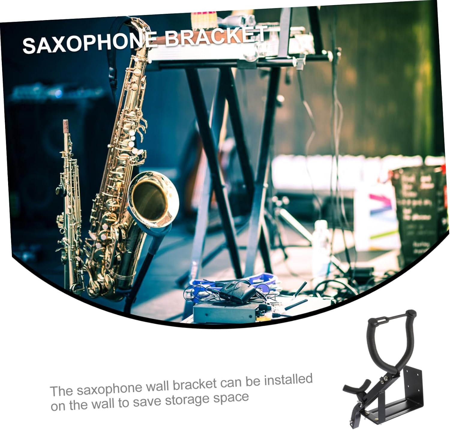 1pc Quality Saxophone Stand Saxophone Rack Holder Wall Mount Bracket Space Saving Design