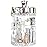 ZHIAI 360 Rotating Makeup Organizer, Large Capacity Cosmetics Organizer for Perfume Holder Organizer Countertop, DIY Adjustable Bathroom Makeup Carousel Holder Rack, Clear Diamond