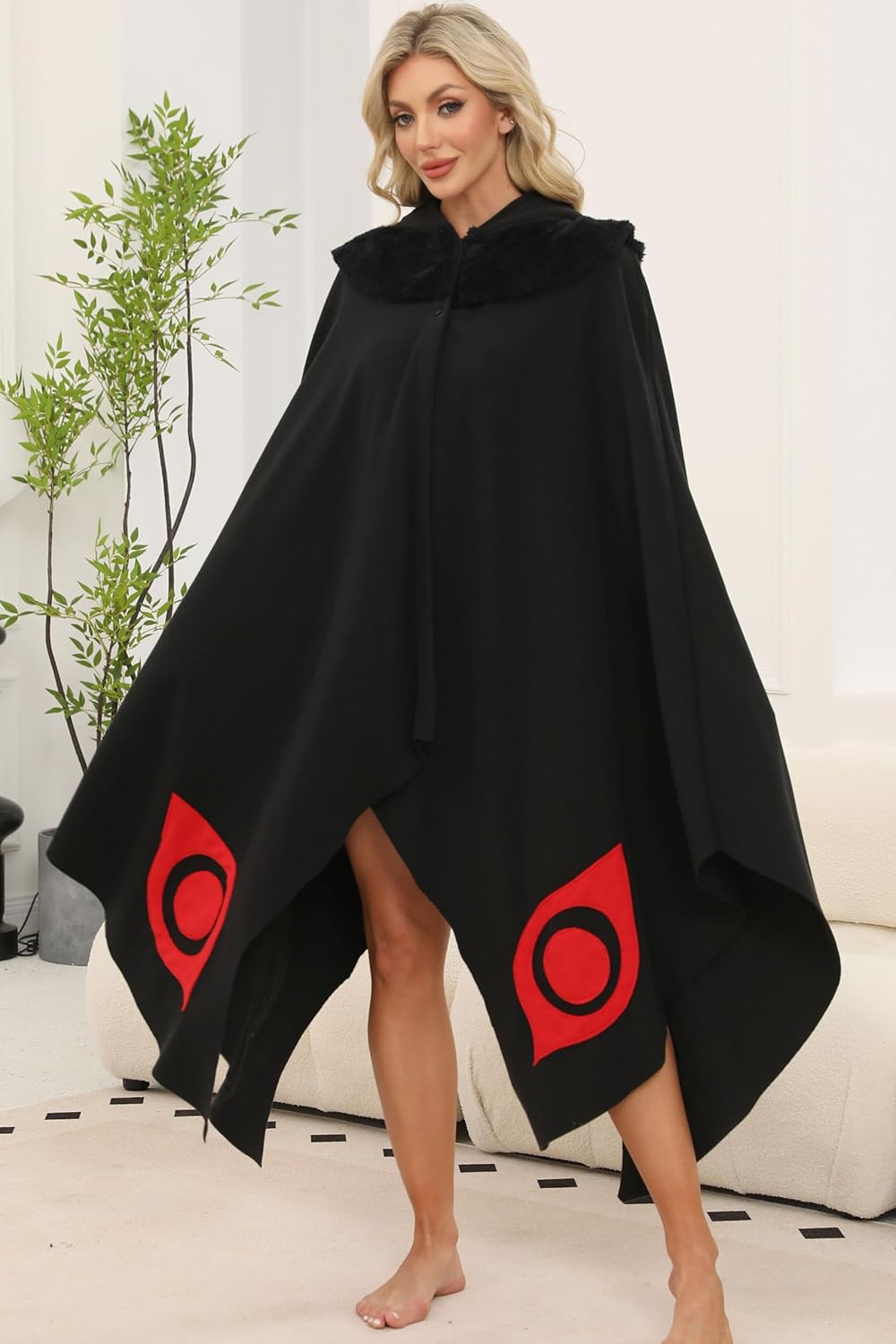 Unisex Mothman Costume Mothman Cosplay Hooded Cape Halloween Costumes Plus Size - Image 2