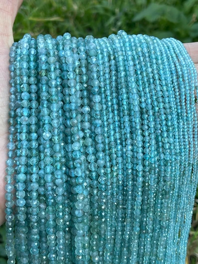 Perles en apatite naturelle 2mm anti-ternissement pour réparer et fabriquer vos bijoux