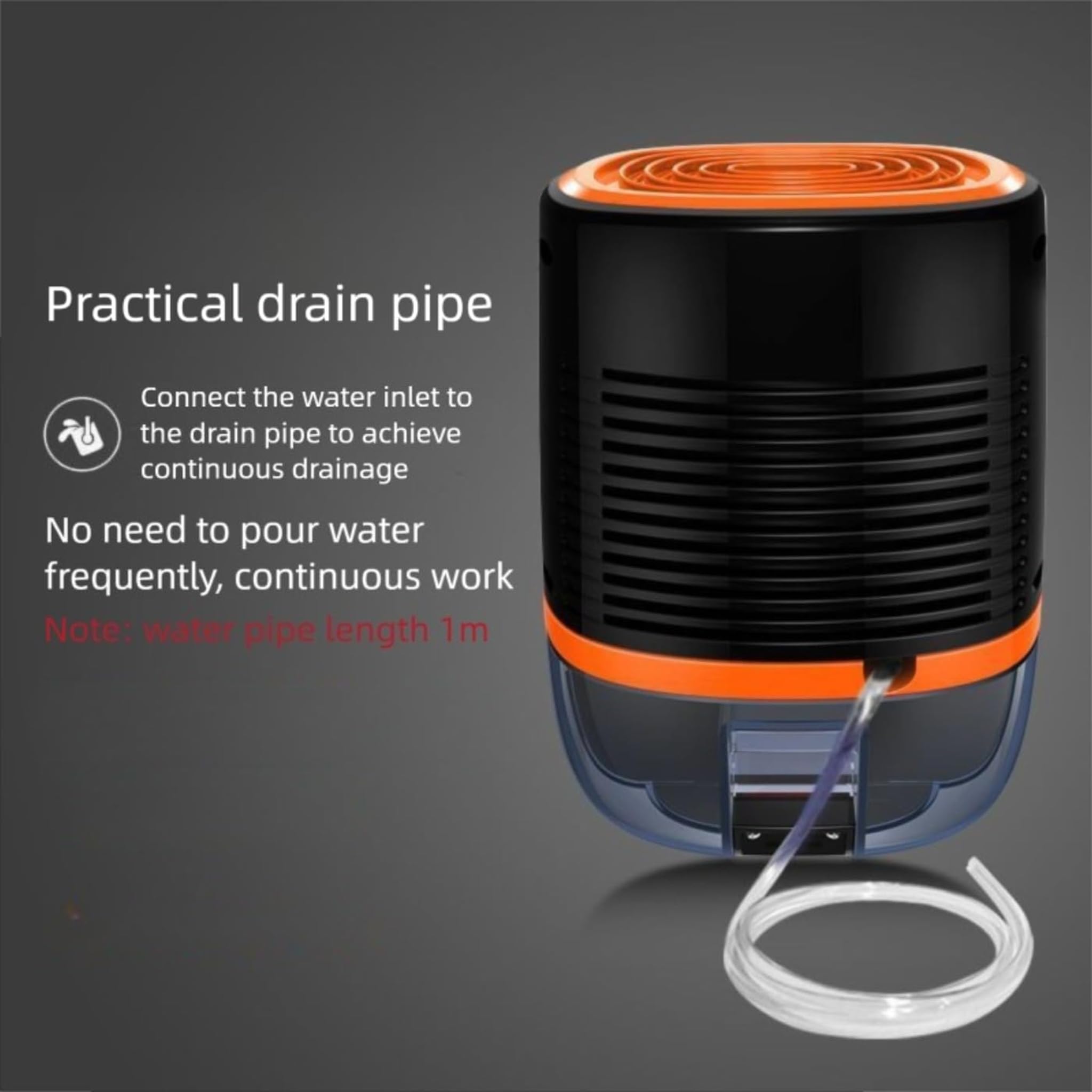 Deumidificatore compatto da 800ml per la casa, controllo a un tocco | Deumidificatore a Basso Consumo 25W, Doppio Scarico, Essiccatore Silenzioso per Vestiti 30dB per Armadio e Piccoli