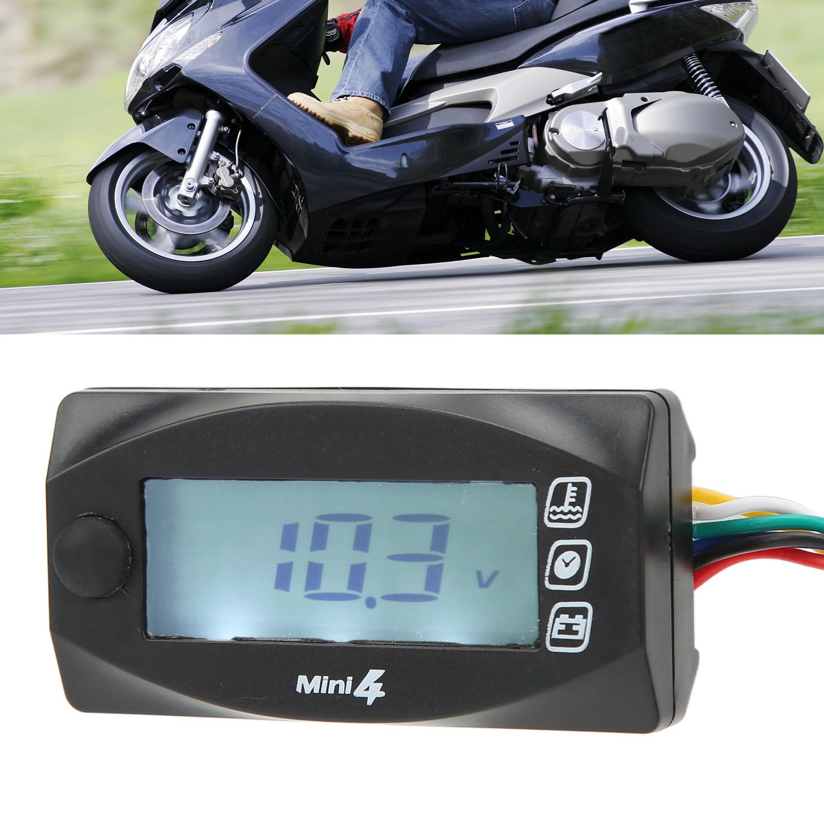 Indicador Digital de Temperatura del Agua de 2 y 52 Mm para Automóvil, LED Azul Fahrenheit F, Pantalla LCD, Rango de 0 a 120 ℃, Retroiluminación Azul, Datos de Medición (M12*1,5)