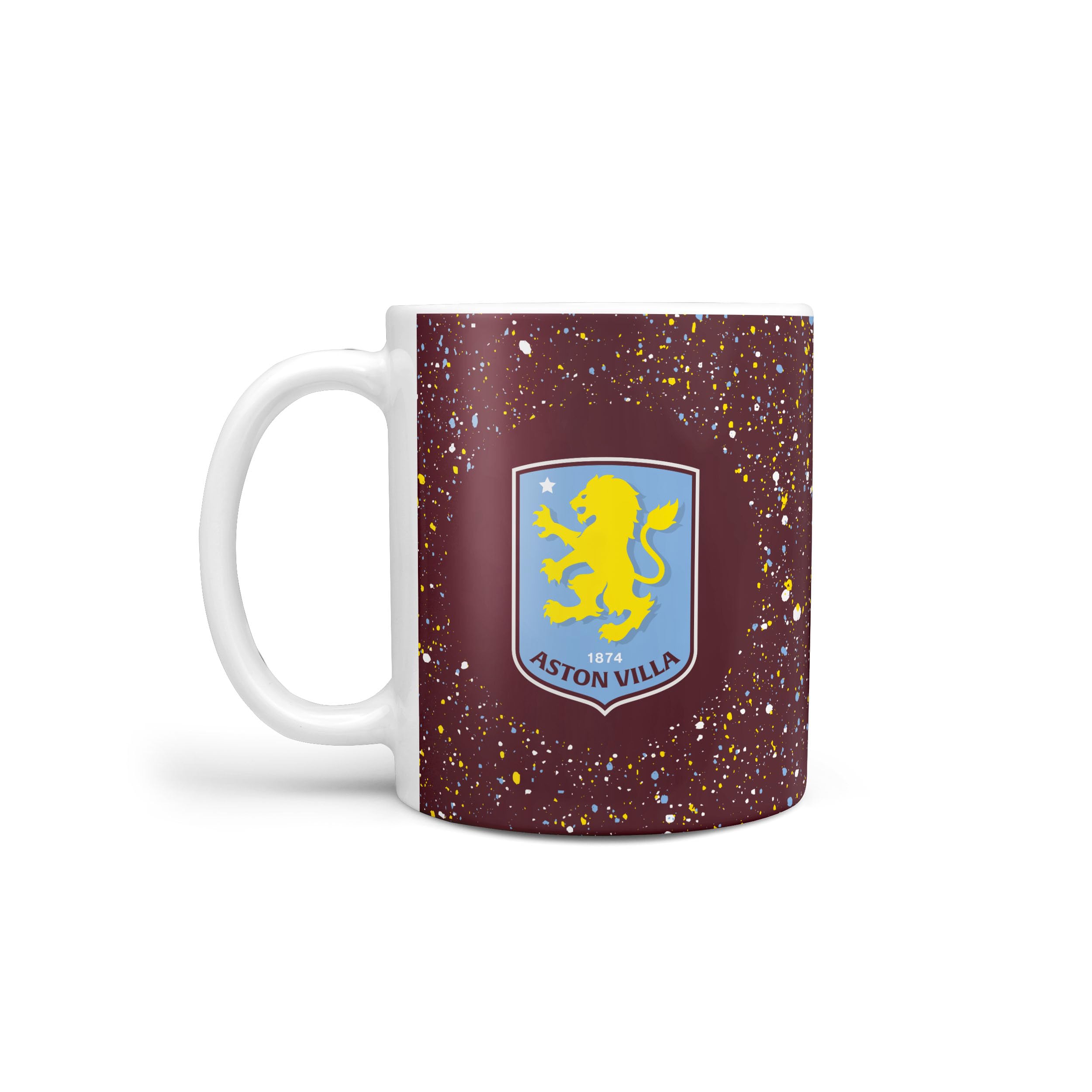 FOCO Officially Licensed Aston Villa FC Paint Splatter Football Mug