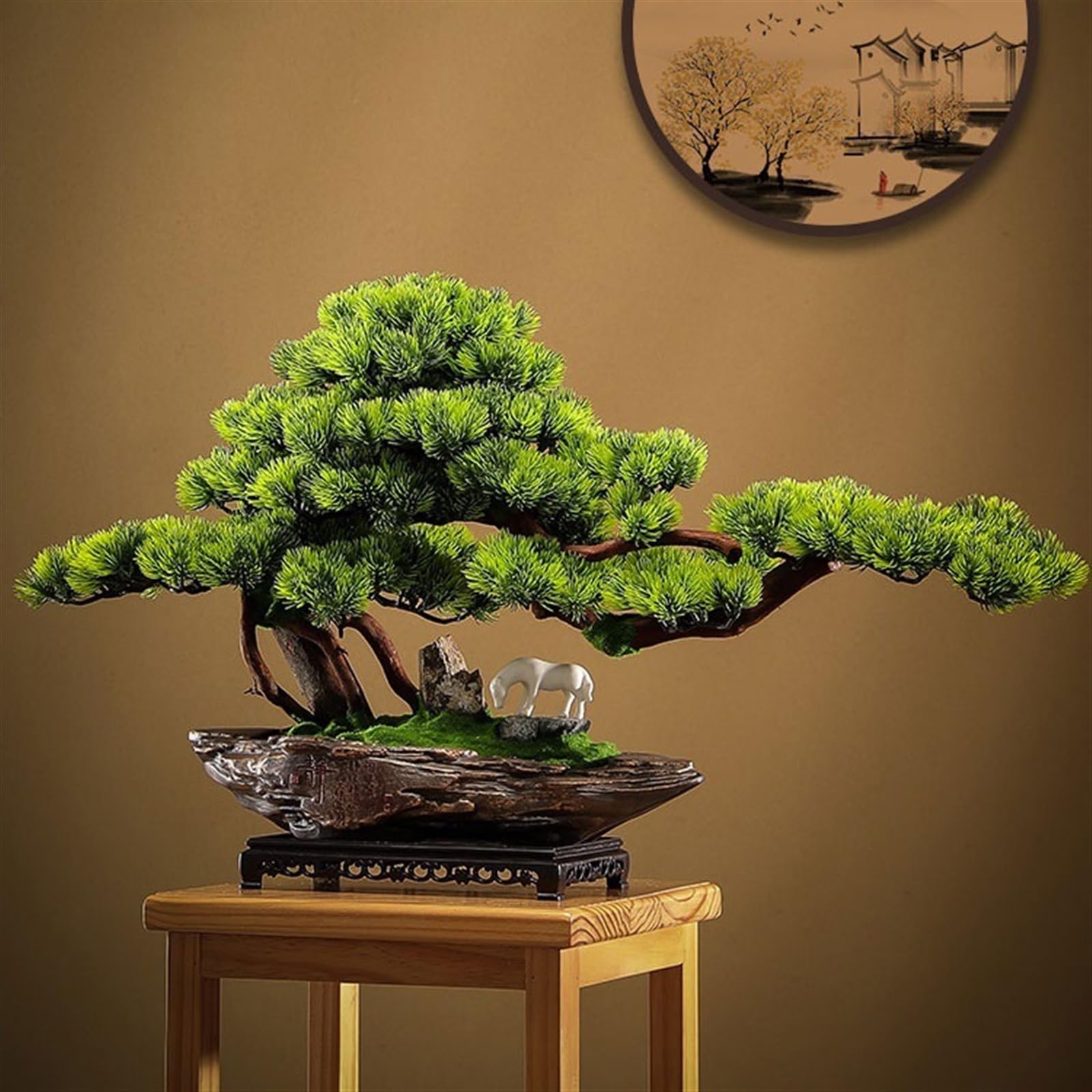 künstliche Bonsai Hause Simulation Bonsai Wohnzimmer Eingang Büro Desktop Dekorative Kiefer Baum Ornamente Landschaftsbau Feng Shui Kunstpflanze