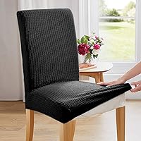 Vista 9 de Juego de 4 fundas para sillas de comedor y cocina, fundas para sillas de comedor, color negro