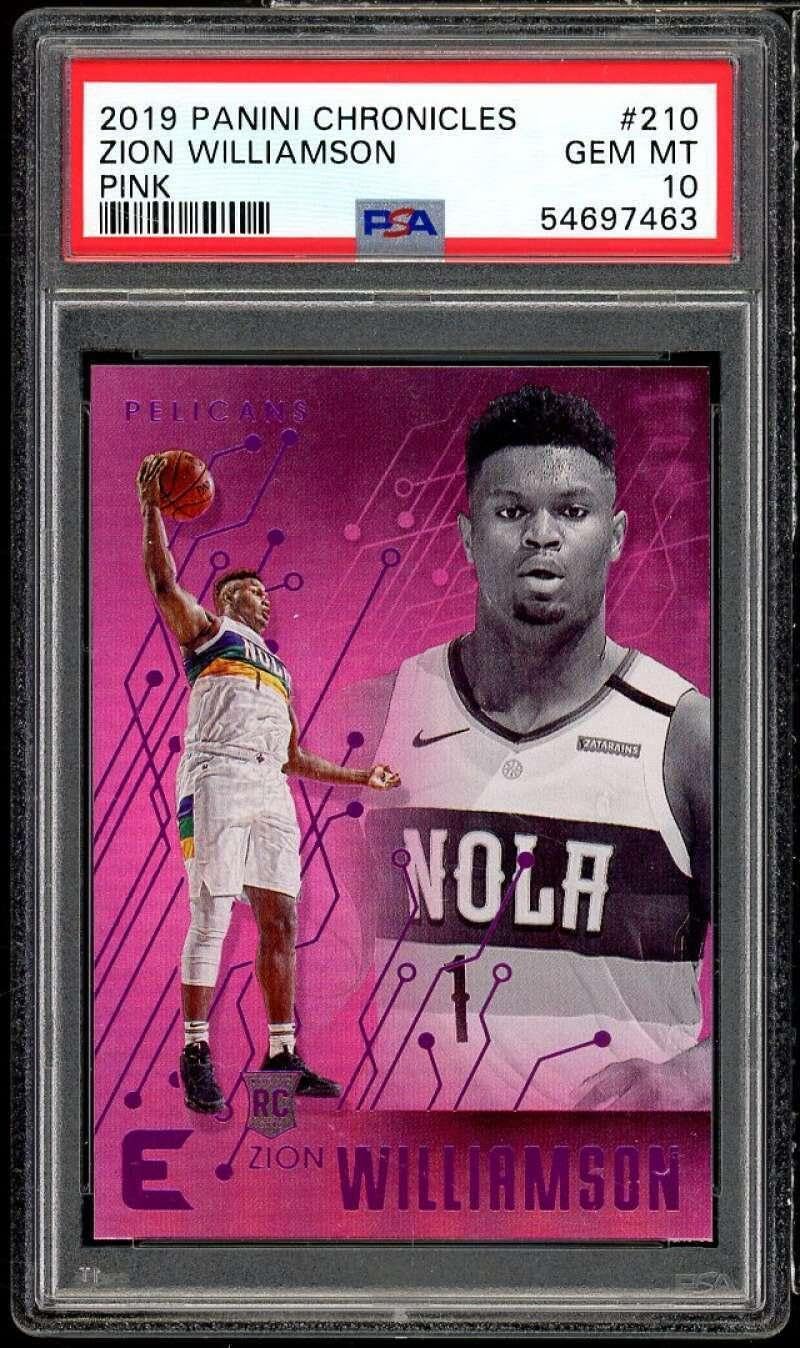 Zion Williamson Rookie Card 2019-20 Panini Chronicles Pink #210 PSA 10 - Basketball Slabbed Rookie Cards