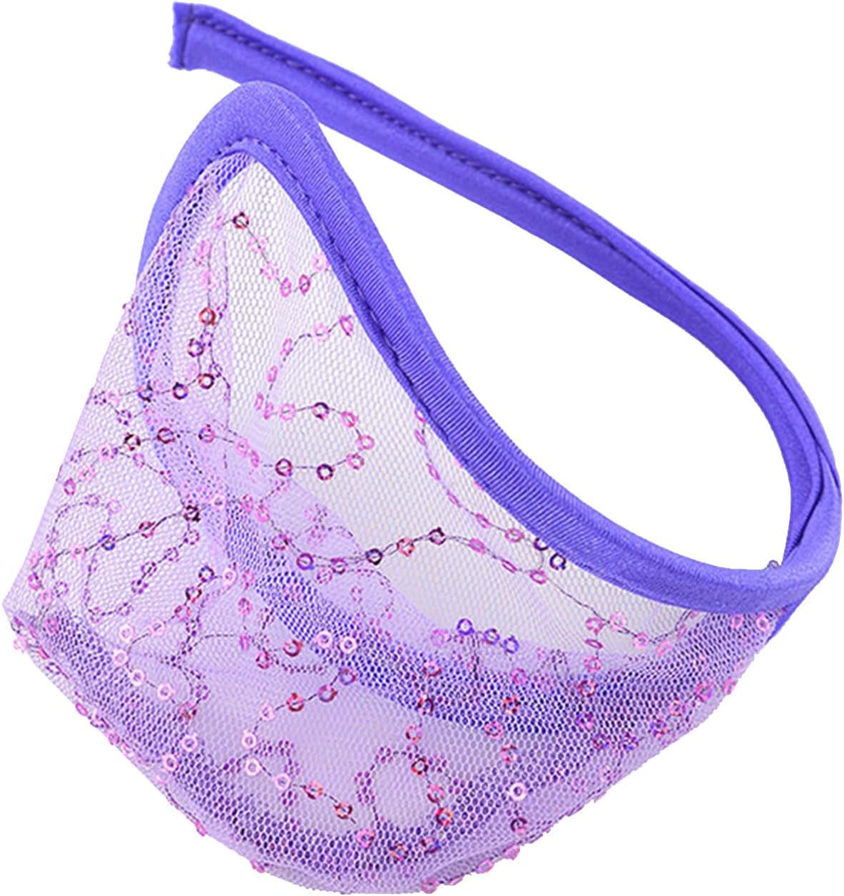 Mens Sexy Sequin Lace C String Thong See-Through Jockstrap Pouch Underwear G-Strings