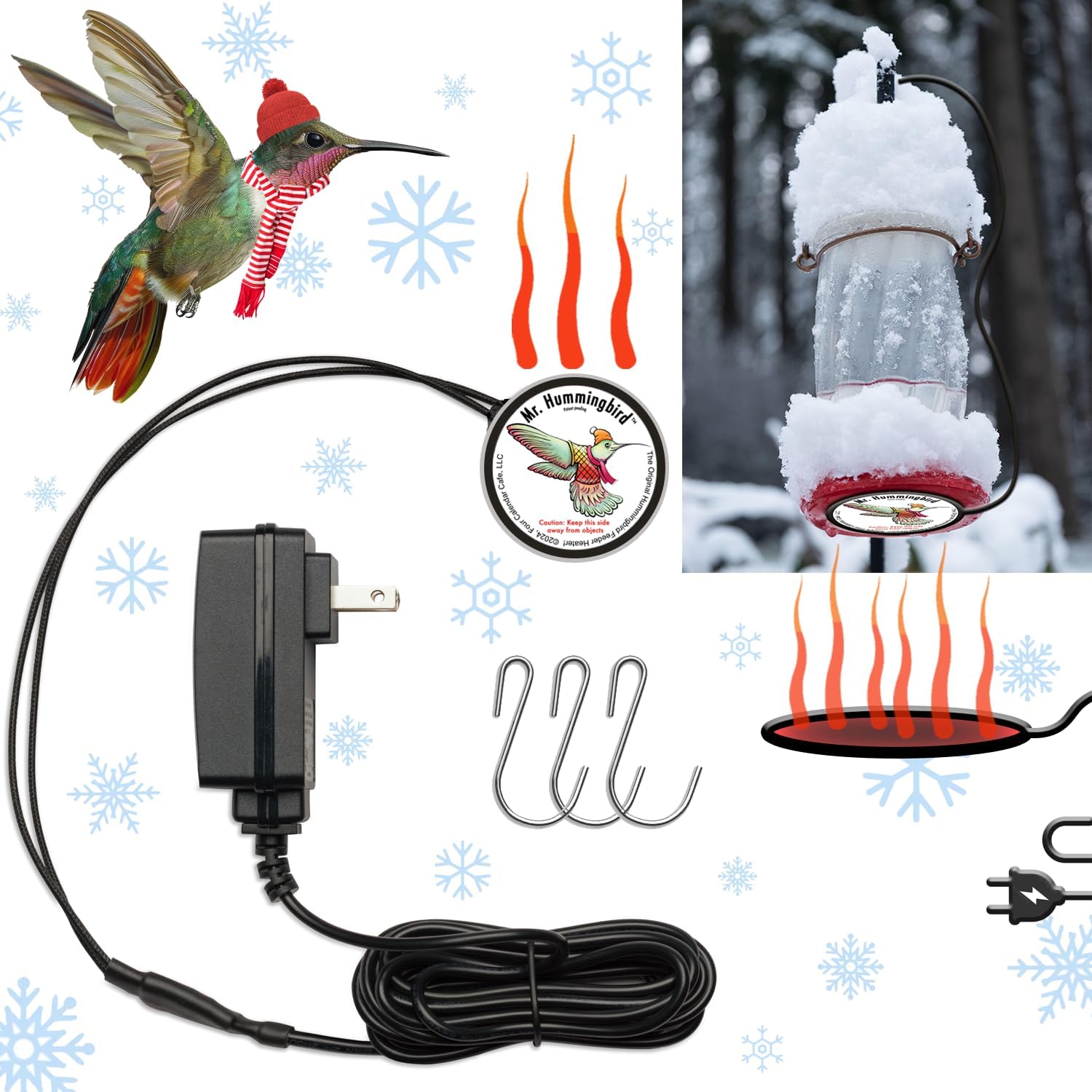 Hummingbird Feeder Heater Warmer, Prevents Nectar from Freezing, Fits ...