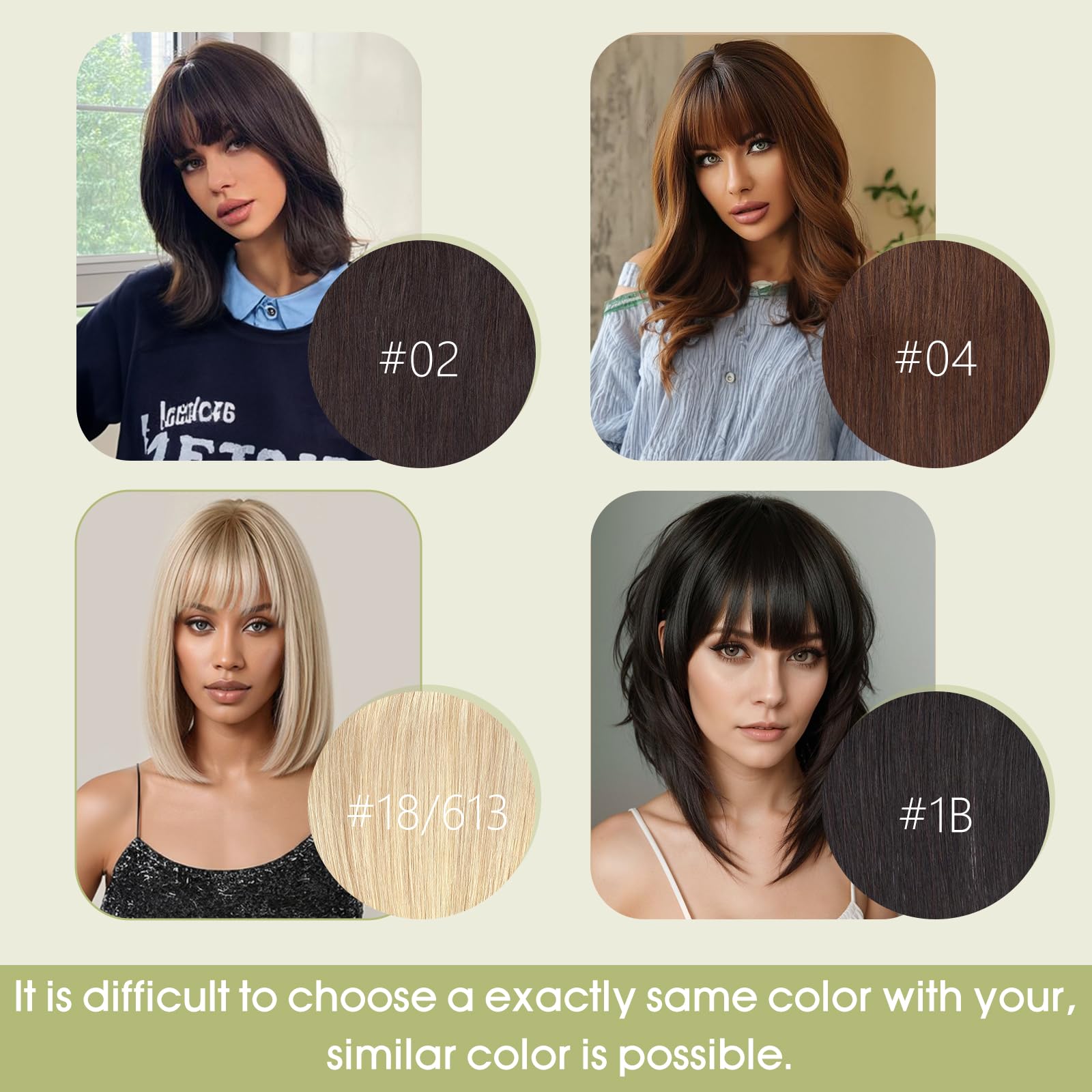 S-noilite Topper für Frauen Echthaar mit Pony 150% Dichte Toupet Haarteil Echthaar Damen Haarverdichtung für Dünnes Haar Mono Basis Haarverlängerung 50cm - 47g #1B Natürliches Schwarz