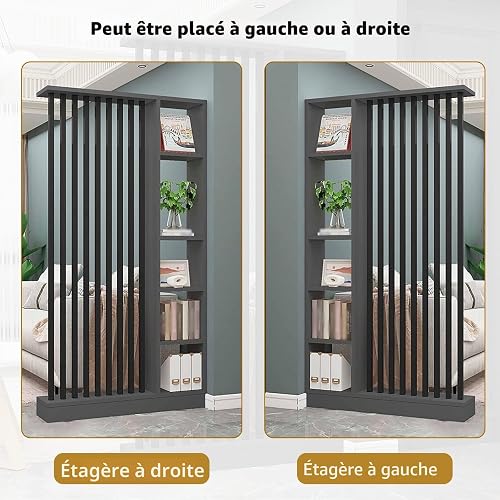 Entrance Hall Partition Screen Floor to Ceiling, Privacy Room Divider with Shelves, Wooden Slats Separation Entrance Decor, for Teahouse,Coffee Shop, Hotel, Studio(A,120cm/47.2in) - 5