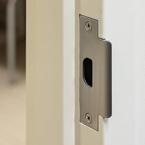 Miniatura 9 de Master Lock Paquete de palanca comercial y cerrojo de alta resistencia de grado 2 en cromo cepillado, entrada con llave con tope de tope, paso,