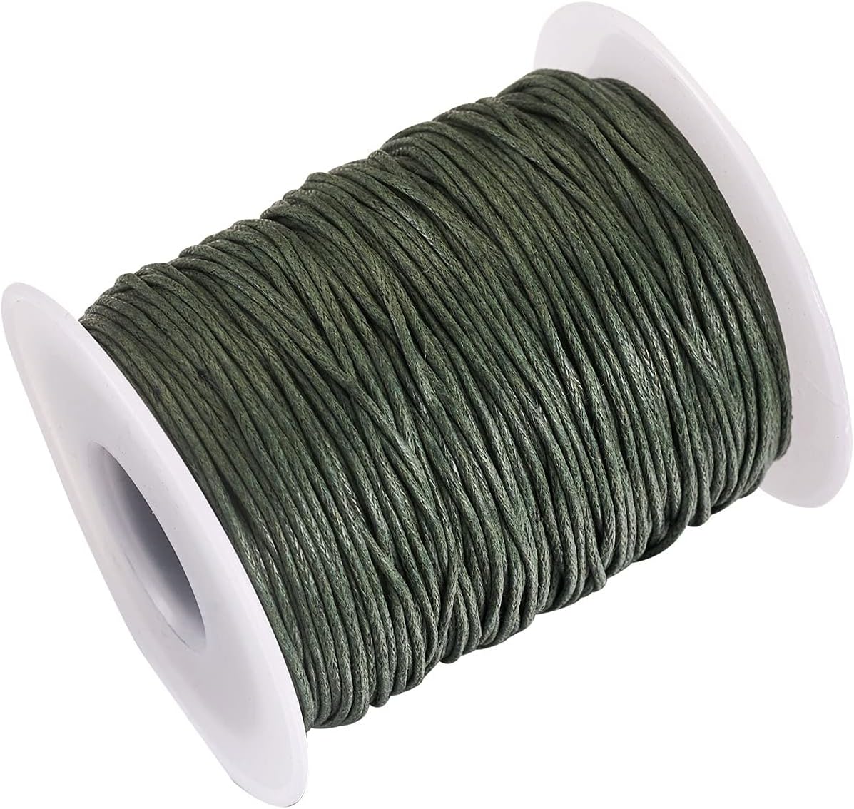 PandaHall 100 Yards/Roll Braided Cotton Cord 1mm Waxed Cotton Cord String for DIY Jewelry Making(DarkOliveGreen) - Image 3